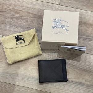 Burberry Smoked Check Bi Fold Wallet